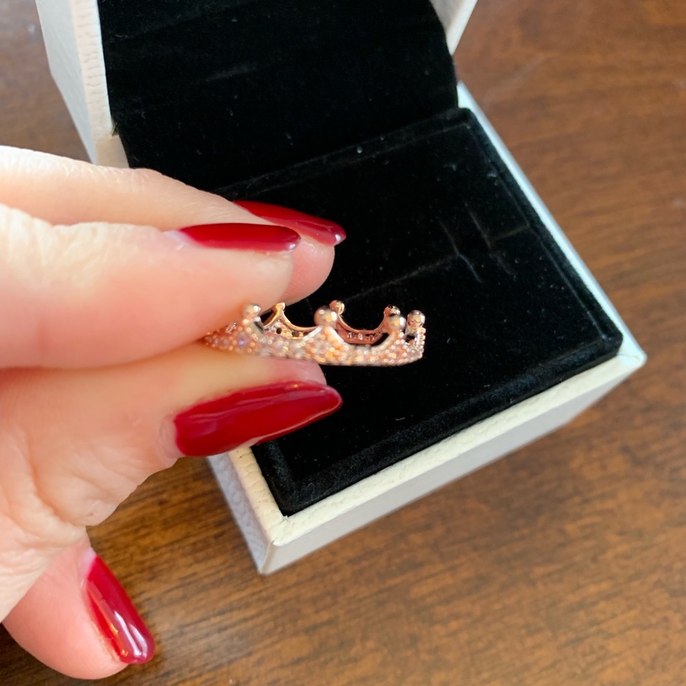 🔥💖Pandora’s PINK ENCHANTED CROWN ROSE ring💖🔥 - Picture 3 of 3